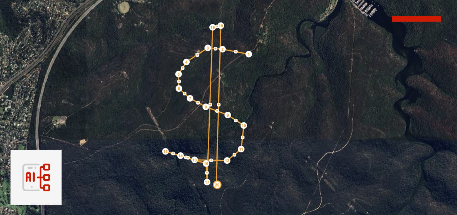 Inspection corridor markers on a digital map create the shape of a dollar sign, indicating the ROI that the blog article speaks to. There is an
