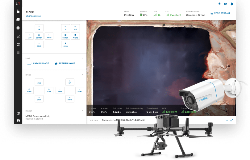 \*Run live streams or give remote operators camera or drone control\*